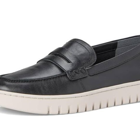 NEW Vionic Uptown Black Leather Penny Loafer Sneaker Women\'s Size 7.5